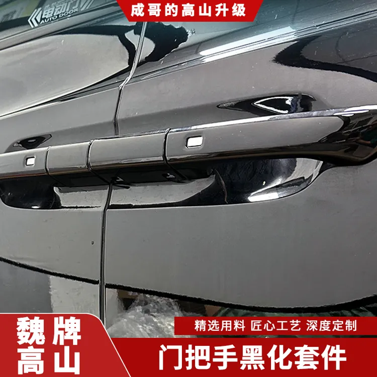 适用魏牌高山7/8/9门把手黑化贴防护防刮贴片外装饰外拉手改装