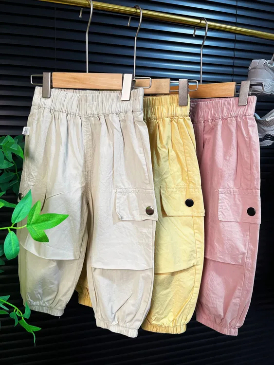 儿童工装裤夏季爆款2025宽松百搭休闲裤子束脚长裤