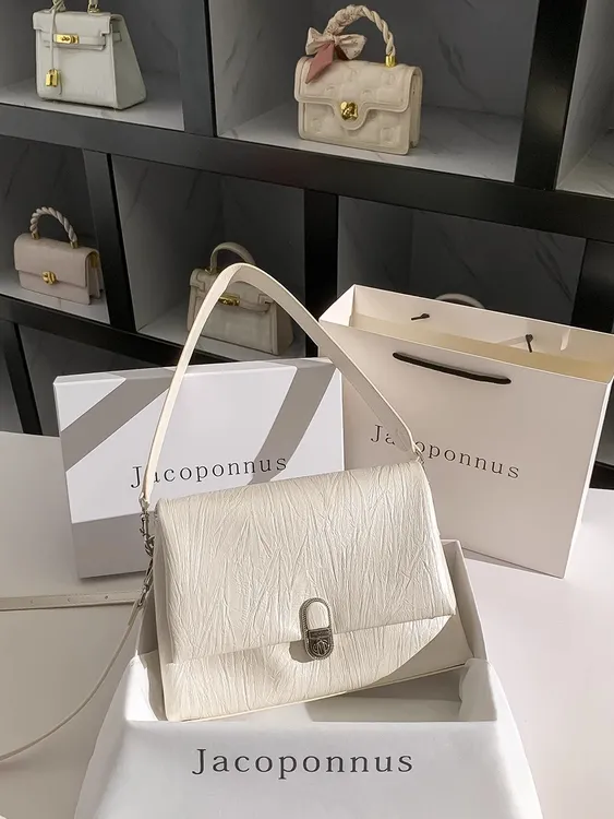 【设计师款】欧若风真皮潮流托特包女米白色软皮腋下包女2025新款