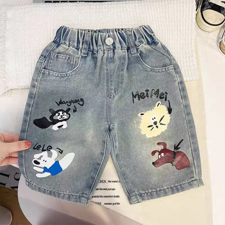 儿童牛仔短裤夏季2025新款男童帅气休闲百搭中裤小儿童五分裤
