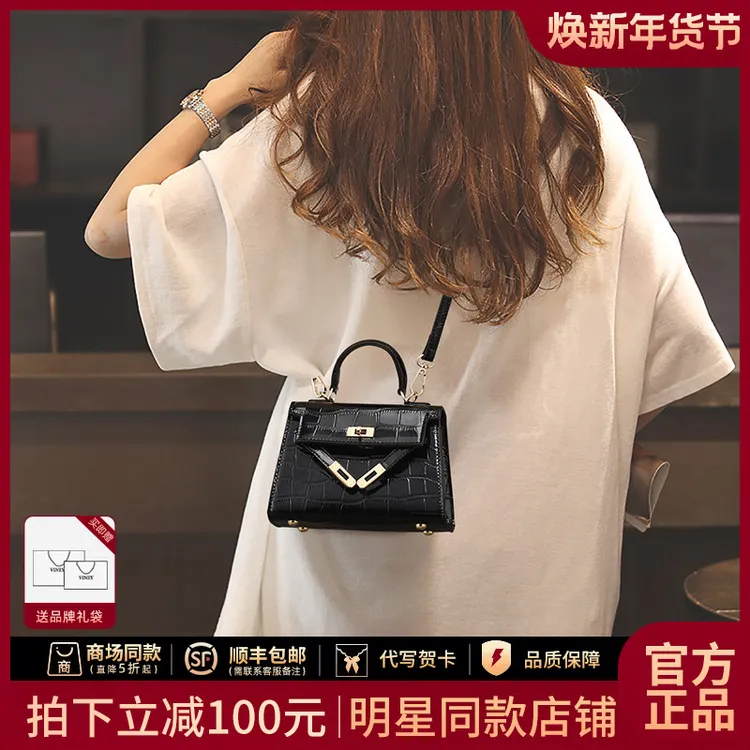 Viney真皮包包女斜挎2025新款小包手提通勤生日新年礼物送女生