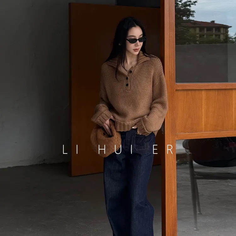 LiHuiEr李慧儿【奈良古巷】高智感针织衫老钱针织上衣LL025529