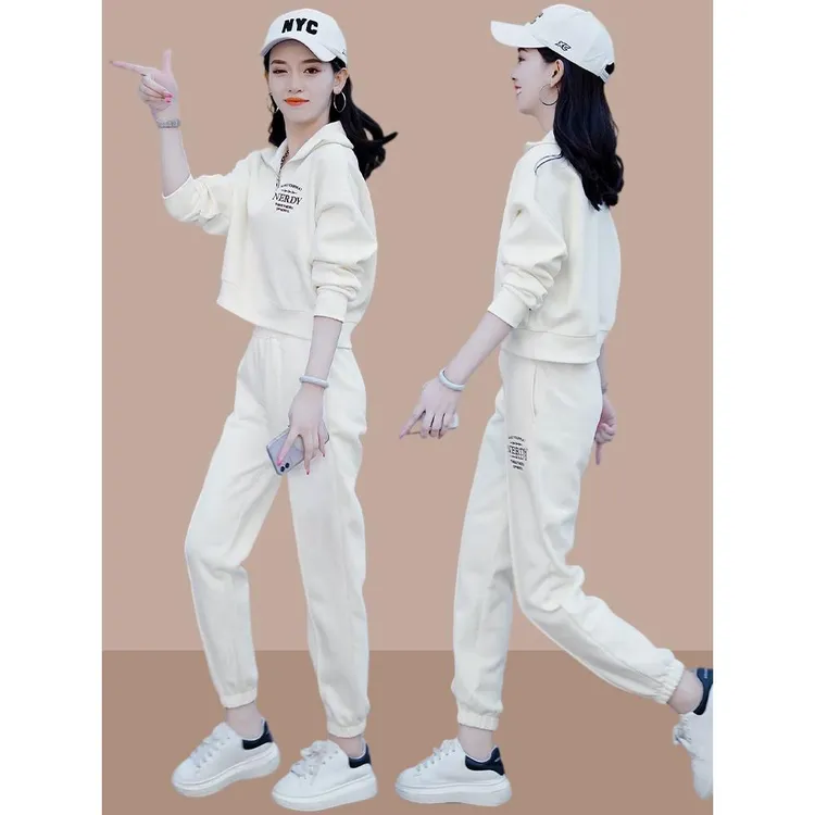 2025早春秋季新款休闲时尚宽松运动服两件套装女士洋气时髦卫衣