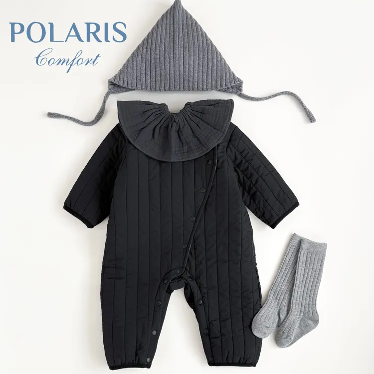 POLARIS | 陨石黑棉服 l 婴儿衣服秋冬款保暖开襟棉服连体服