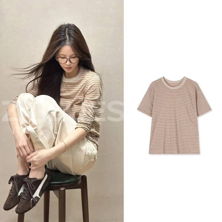 Z.blues【条纹表达力】自然垂感细支棉条纹长袖卫衣YZLHKZ0129