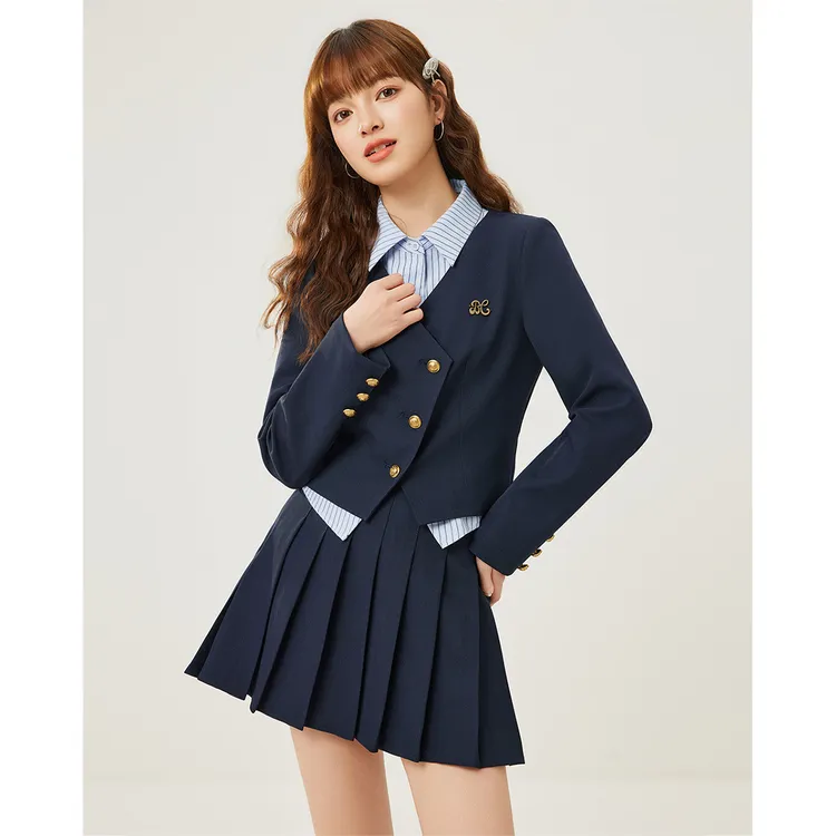 爱依服｜时尚套装025春季美式学院风减龄通勤百搭上下套裙