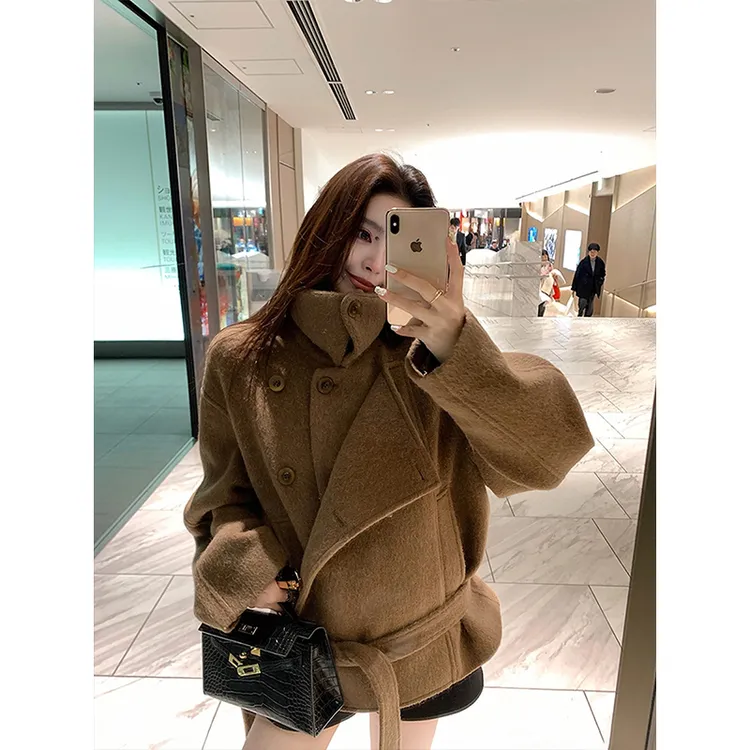 lemair*同款加厚呢子大衣女2025秋冬季高级感短款毛呢外套小个子