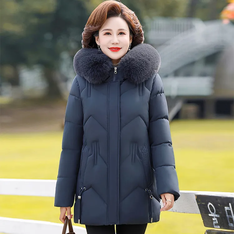 2025年新品中老年棉服女中长款中年人大码妈妈装棉袄冬装外套棉衣