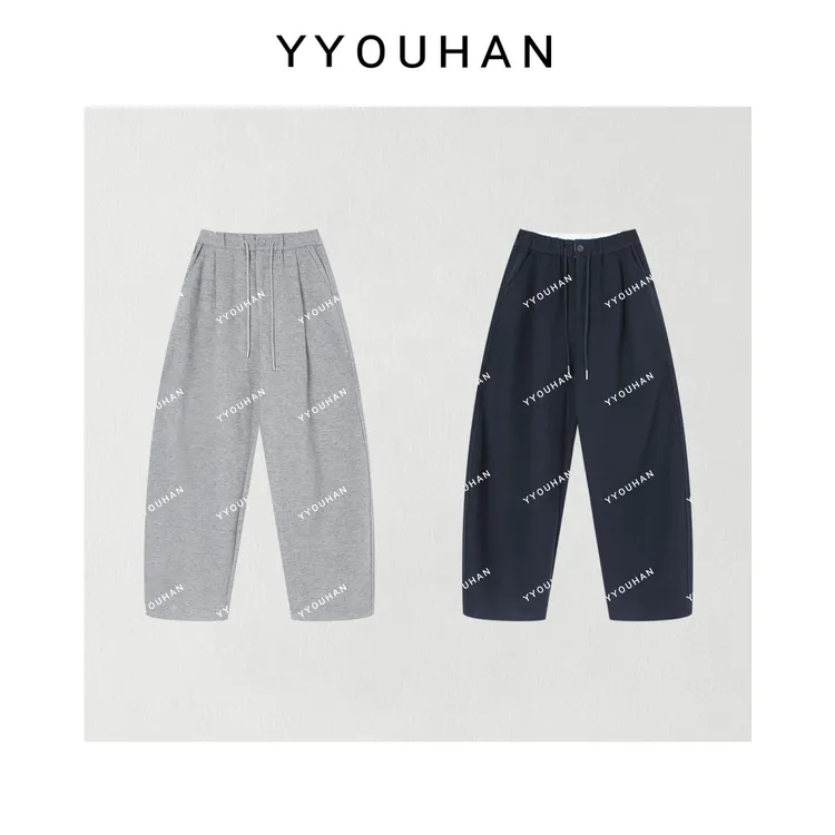 月月 2025秋冬小众设计全松紧腰开扣拉链显瘦休闲长裤 2510C6856