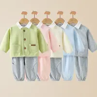 婴儿套装秋季长袖爬服新生儿衣服宝宝卫衣外出服分体衣三件套