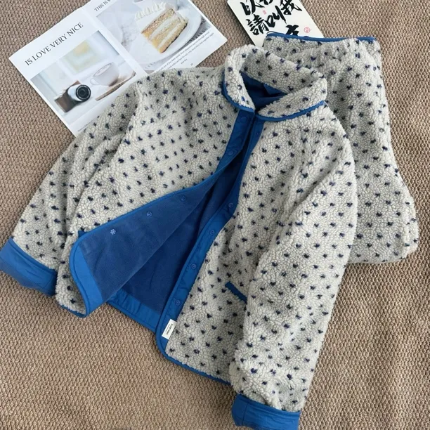 ［家淇定制］百搭修身显瘦时尚复古翻领保暖两面穿家居服两件套7037