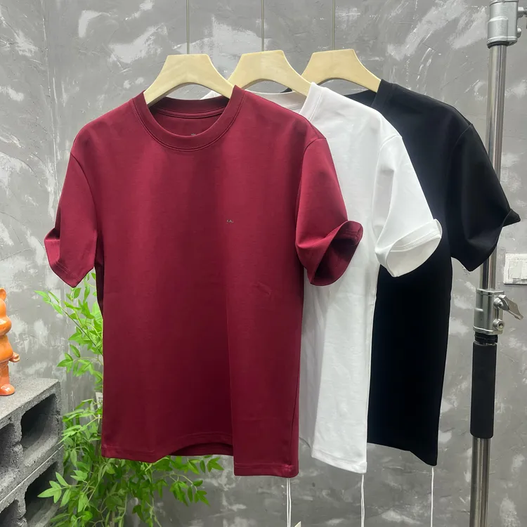 常规秋冬青少年青年短袖圆领T恤男款上衣修身红色