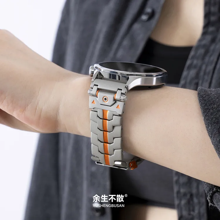 适用华为手表GT7/6不锈钢表带watch5/4pro机甲泰坦钢铁侠3/2金属
