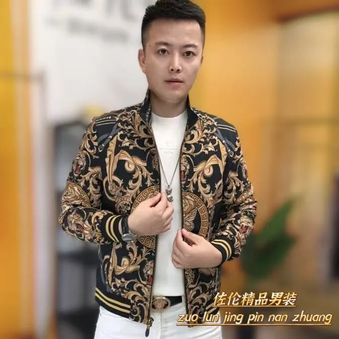 8051秋季新款时尚男士修身痞帅长袖夹克