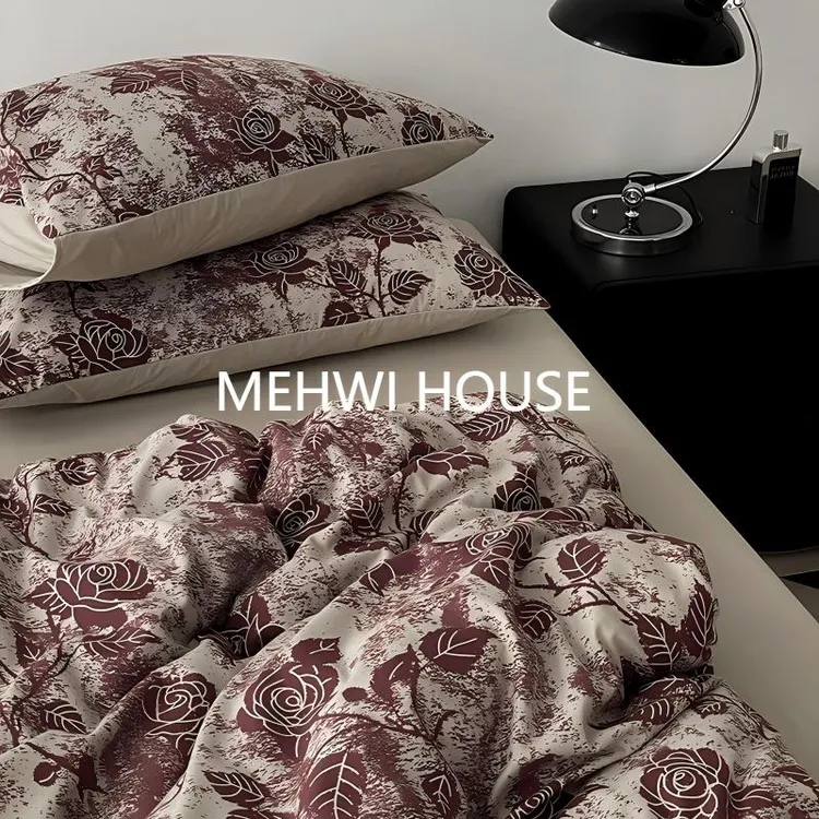 【MEHWI】新款A类美式简约印花法式轻奢复古印花四件套 