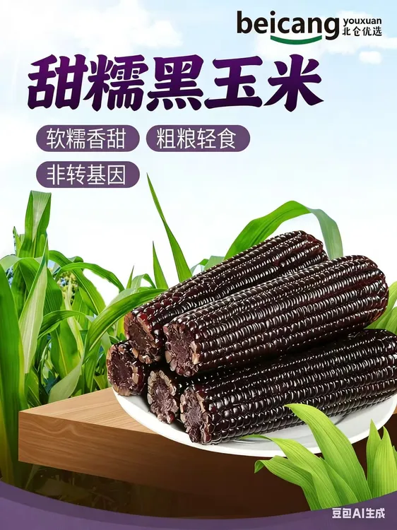 [当季头茬玉米 可试吃1根] 黑糯玉米甜糯8根粗粮轻食棒香东北早餐