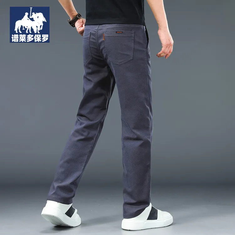 谱莱多保罗秋季休闲裤男款潮牌直筒弹力加厚款商务宽松百搭秋冬款