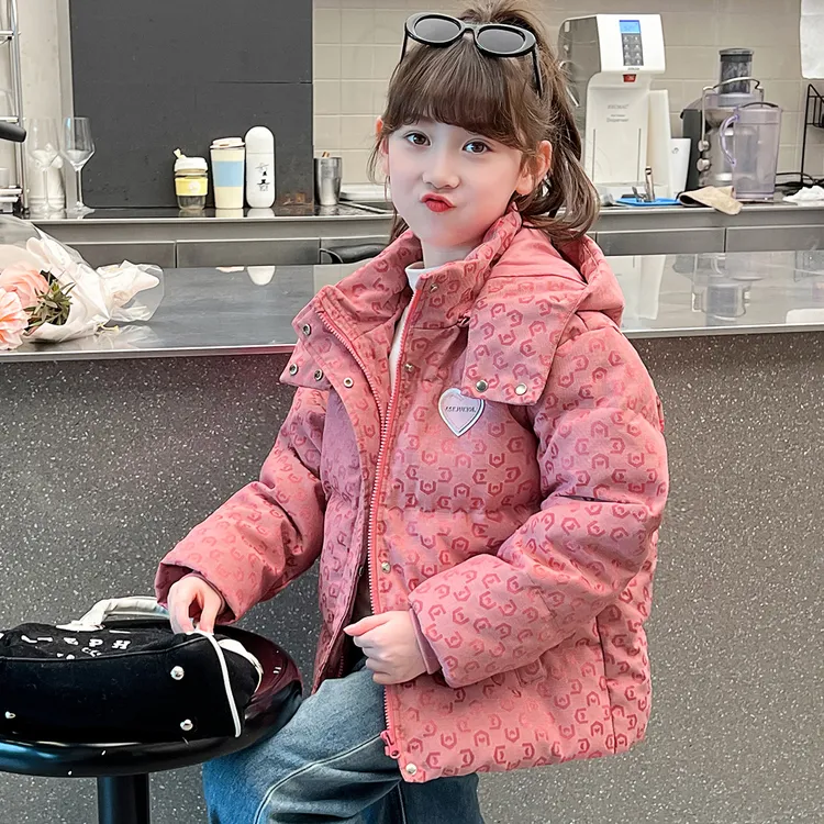 童泰【断码】女童棉服冬装2025新款洋气儿童加厚羽绒棉衣大童女孩短