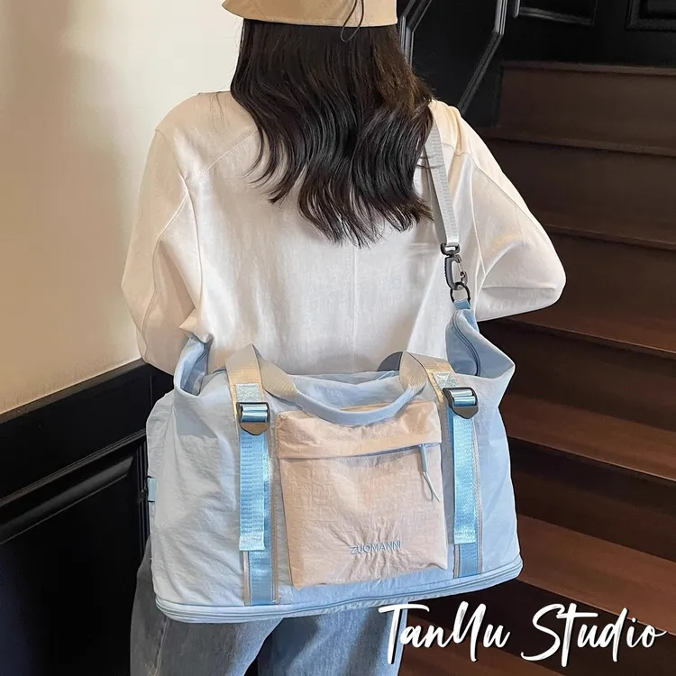 探屿短途旅行包女轻便高颜值斜挎大容量收纳包运动健身瑜伽手提包