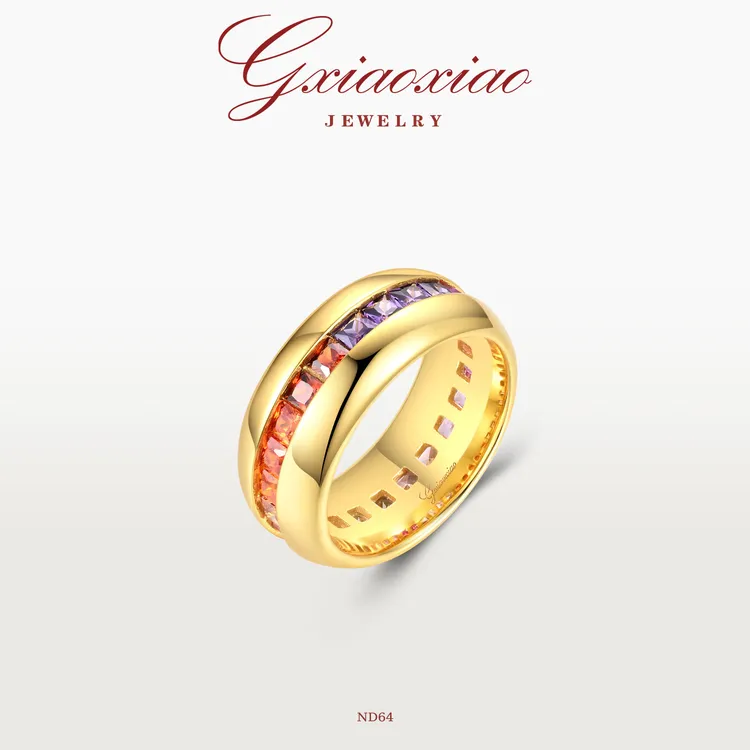 G XIAOXIAO 镀K金【彩梦】时尚气质精致百搭彩色戒指 ND64