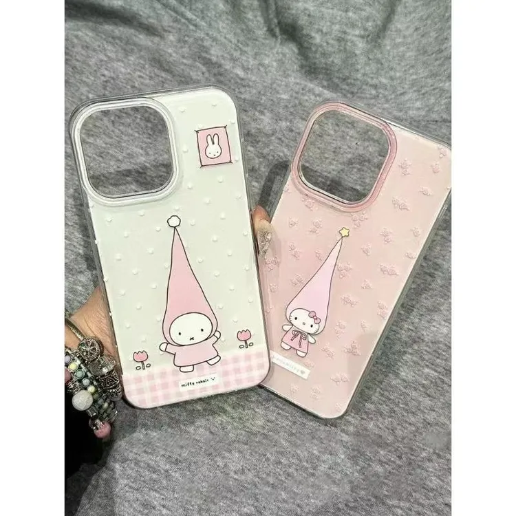 奥菲顿碎花尖帽kitty适用iPhone17/16手机壳苹果华为vivo小米oppo