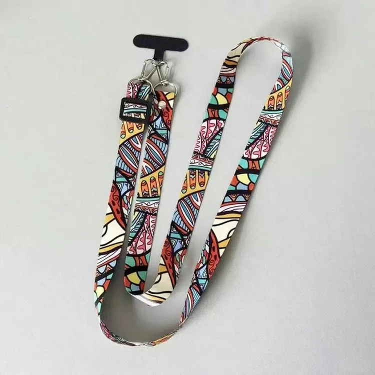 可斜跨可调节不勒脖手机挂绳复古图腾男女通用防丢挂脖链条吊绳