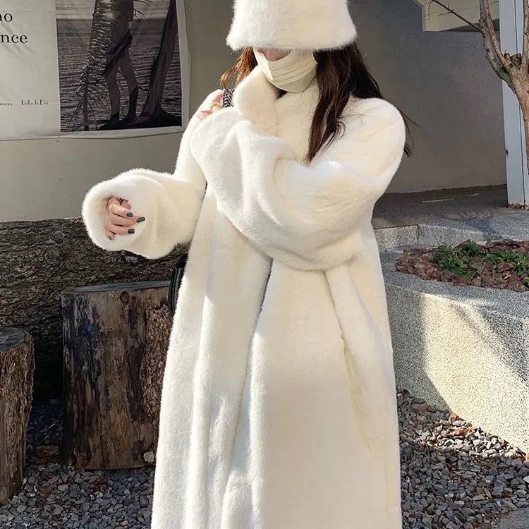 人造皮草 冬季新款貂绒加厚立领女士气质百搭时尚环保毛毛大衣