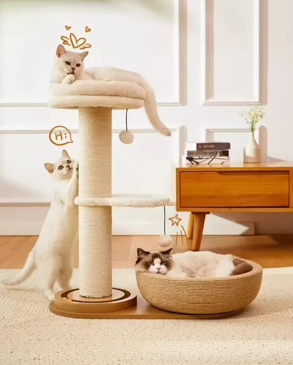 贝悠米剑麻猫抓板耐磨不掉屑猫爬架猫窝一体家用猫树猫抓板不掉屑