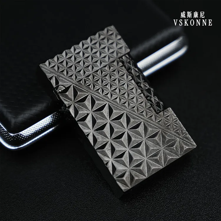 VSKONNE/威斯康尼分割线男士朗声打火机钢琴音纯铜充气朗声打火机