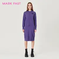 MARKFAST设计师品牌紫色宽松连帽针织连衣裙女秋M1CGW04890