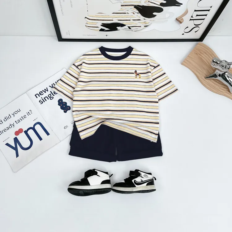 儿童套装夏季2025新款男童短袖两件套洋气潮HZ25404 
