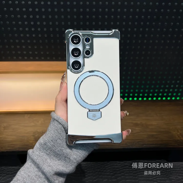适用于三星GalaxyS25Ultra手机壳支架磁吸s24ultra真皮防摔s25u