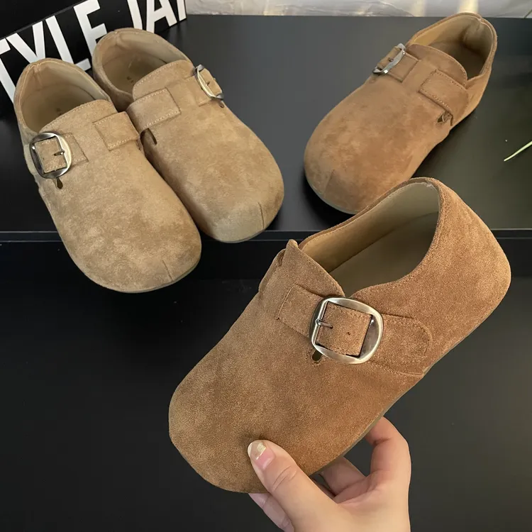 网红全包5CM厚底勃肯鞋女新款秋季外穿舒适软底时尚洋气百搭单鞋