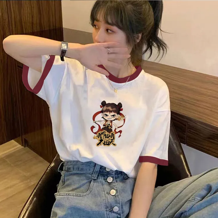 2025新款纯棉撞色短袖t恤女夏季宽松拼接时尚宽松百搭打底衫上衣