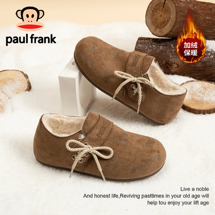 大嘴猴冬季加绒勃肯女鞋2025冬季加厚保暖雪地新款一脚蹬网红棉鞋