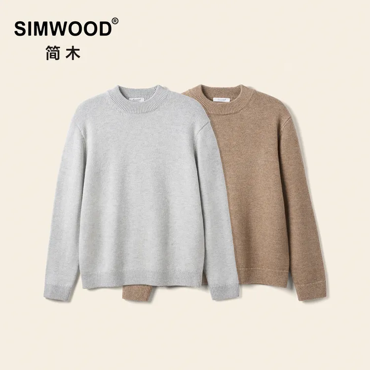 SIMWOOD/简木【宽松版】7针羊毛混纺防静电半高领加厚毛衣S12250869