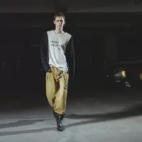 RICHILL MELANCHOLY 25AW 标语刺绣双扣卡其棕牛仔裤