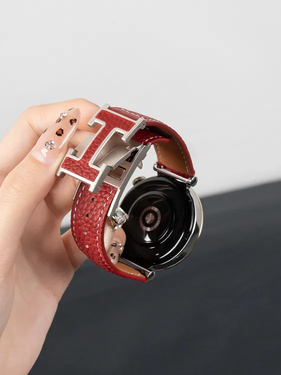 适用小米watchS4表带s3H扣真皮41mm替换带新款夏天22mm男女生配件