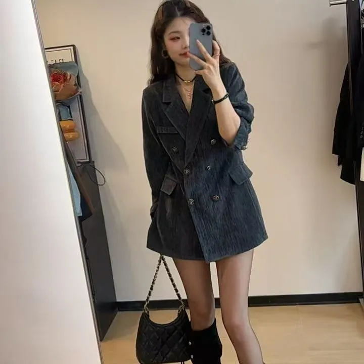 高级感西装网红外套女士秋冬新款修身气质雪尼尔收腰版（2507）