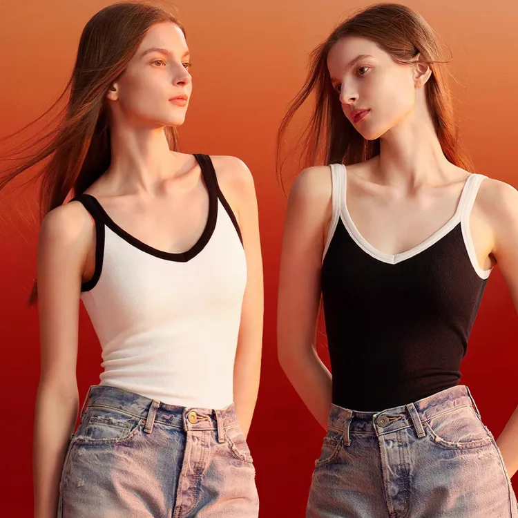 红豆同款女士背心毛圈发热保暖内搭修身美体带罩杯显身材可单穿