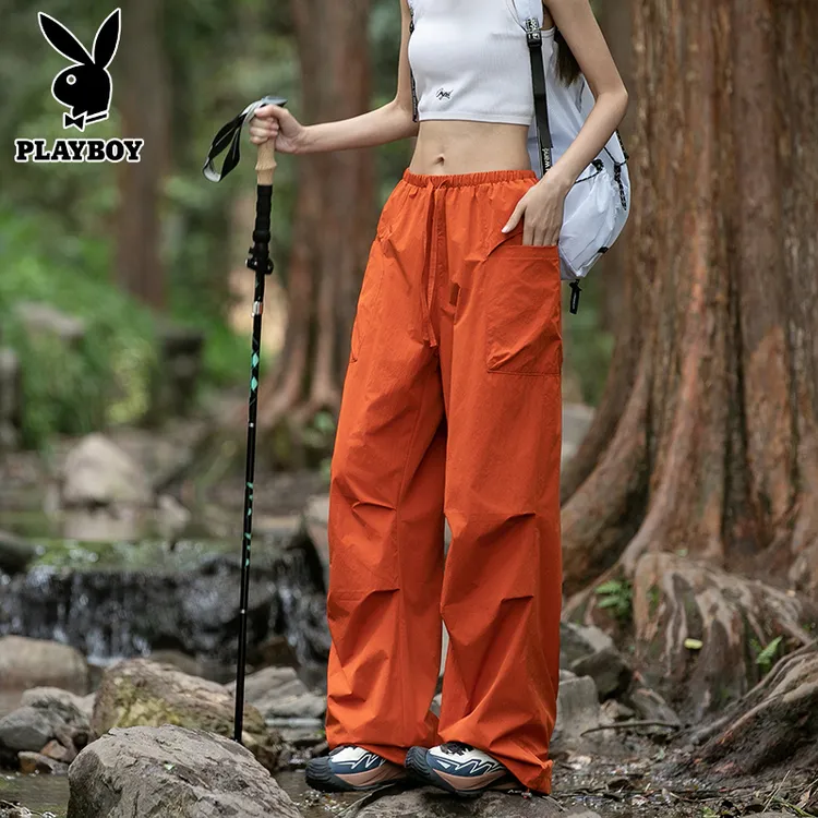 花花公子工装裤夏季男女同款户外登山冰丝速干休闲薄款冲锋裤直筒
