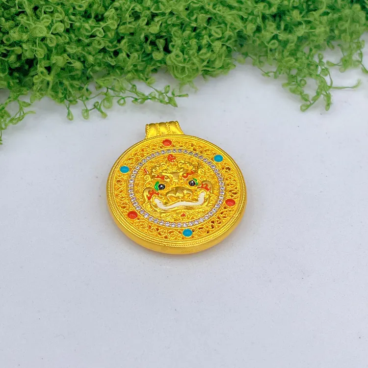 合金吊坠 醒狮八宝罗盘吊坠