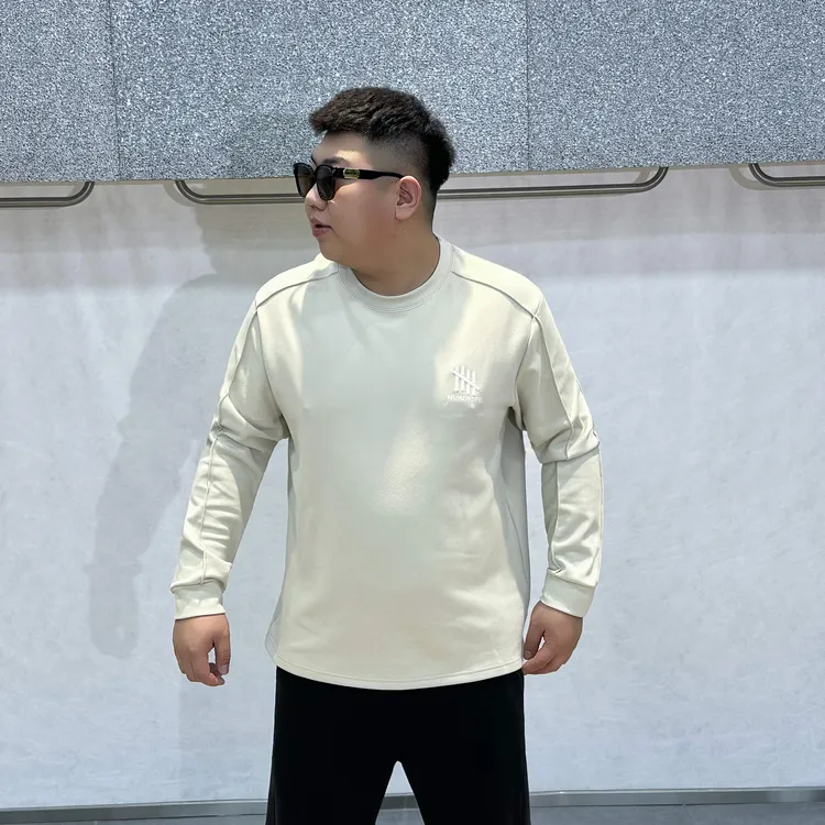 大码男装 刺绣打底衫 72719 双面绒百搭