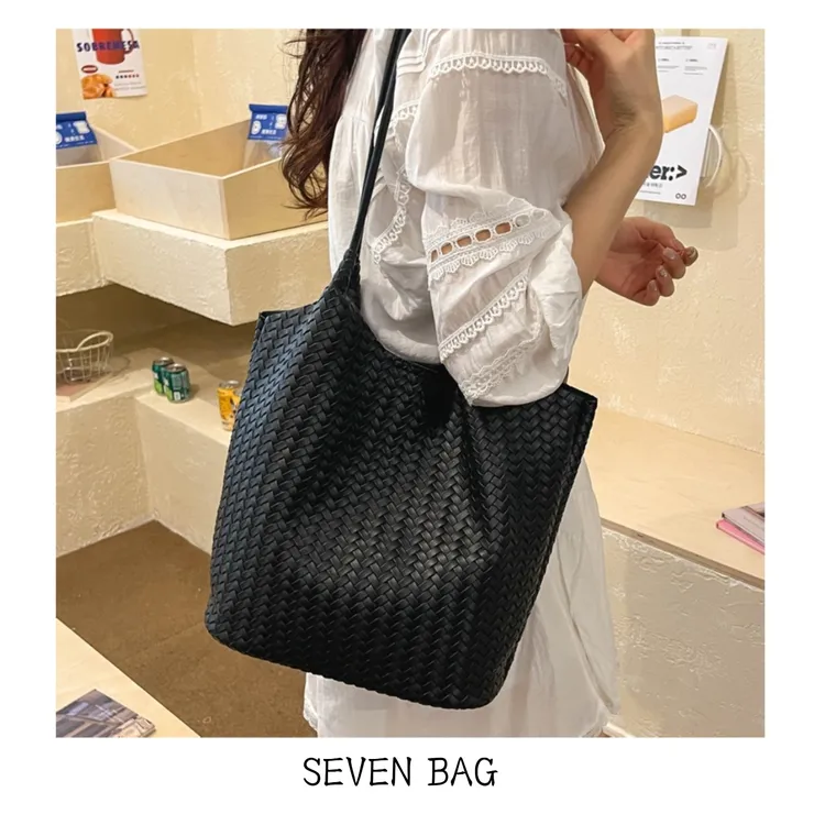 SEVEN BAG 韩系高级感编织子母包2026可调节肩带大容量托特包