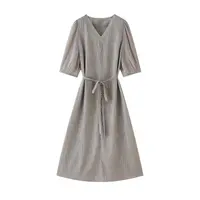 22姆米冠乐缎提花真丝桑蚕丝连衣裙2025夏季新款A2025B902