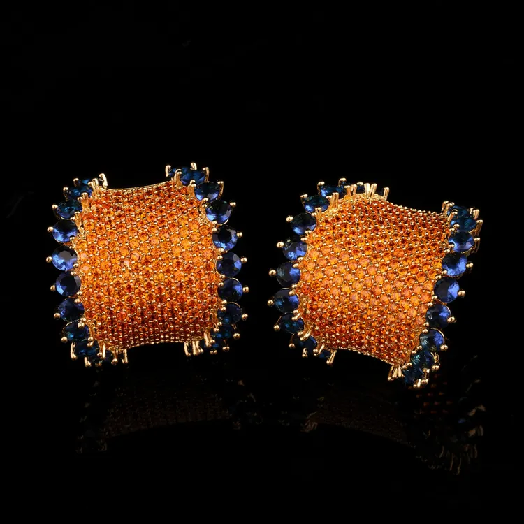 铜合金合成锆石耳饰 耳环2025新款爆款高级感欧美轻奢重工耳钉女