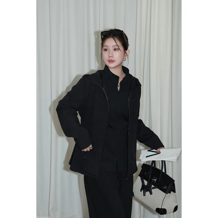 现货大婉酱微胖定制【双城记】软壳羽绒冲锋衣柔软内搭套装女 0026D