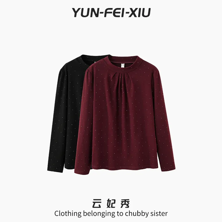 云妃秀大码女装小衫时尚休闲胖妹妹显瘦宽松减龄韩版遮肉冬28206