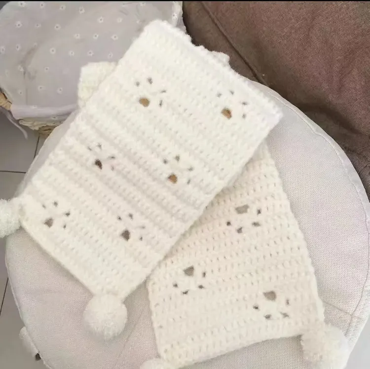 糯米线手工编织喵咪踏雪围巾猫咪毛线云朵泡芙慕斯线两团包邮