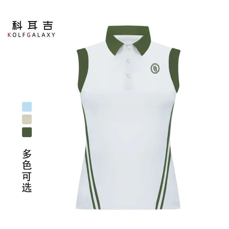 高尔夫服装女款夏季新品时尚显瘦速干弹力网球运动无袖上衣POLO衫